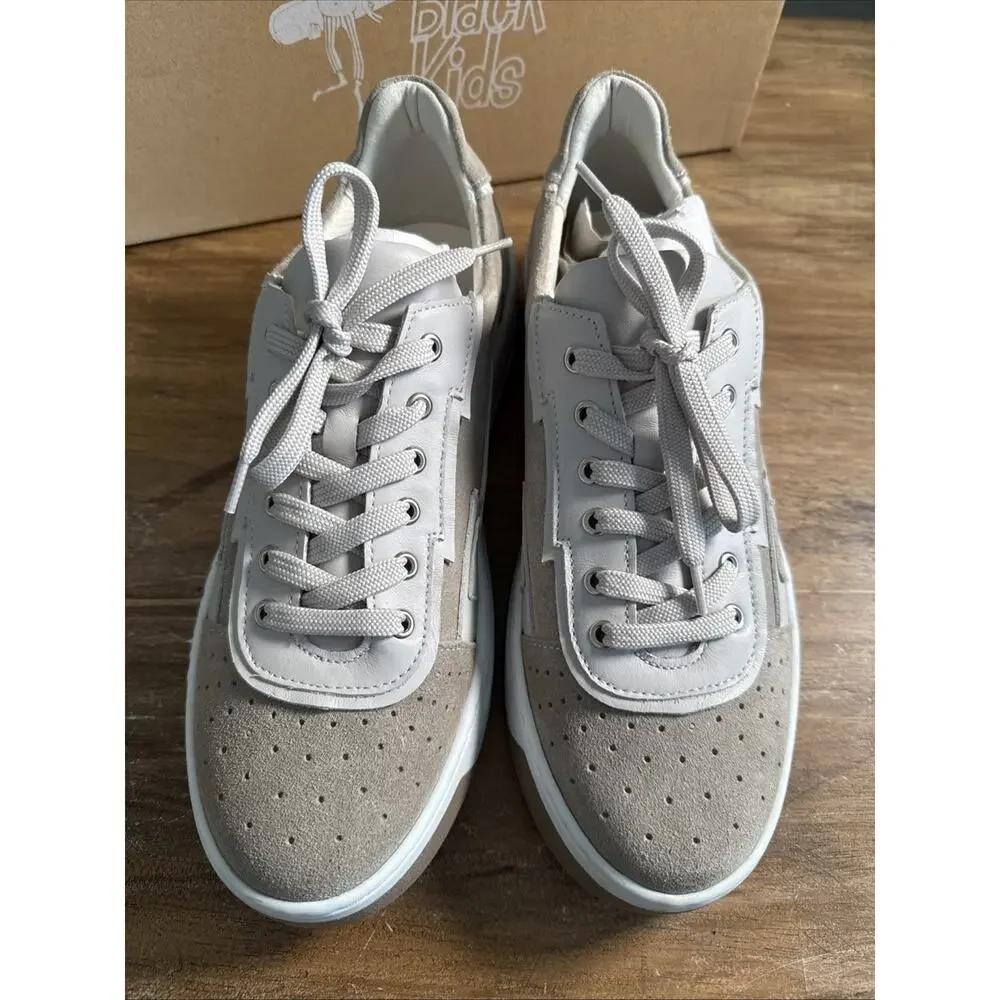 The Rad Black Kids Umbane Low Top Sneakers Men's 9 Gray/White Round Toe Lace Up